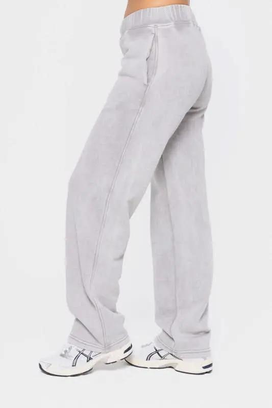 Mono B Elastic Waist Fleece Pants with Pockets - Love Salve
